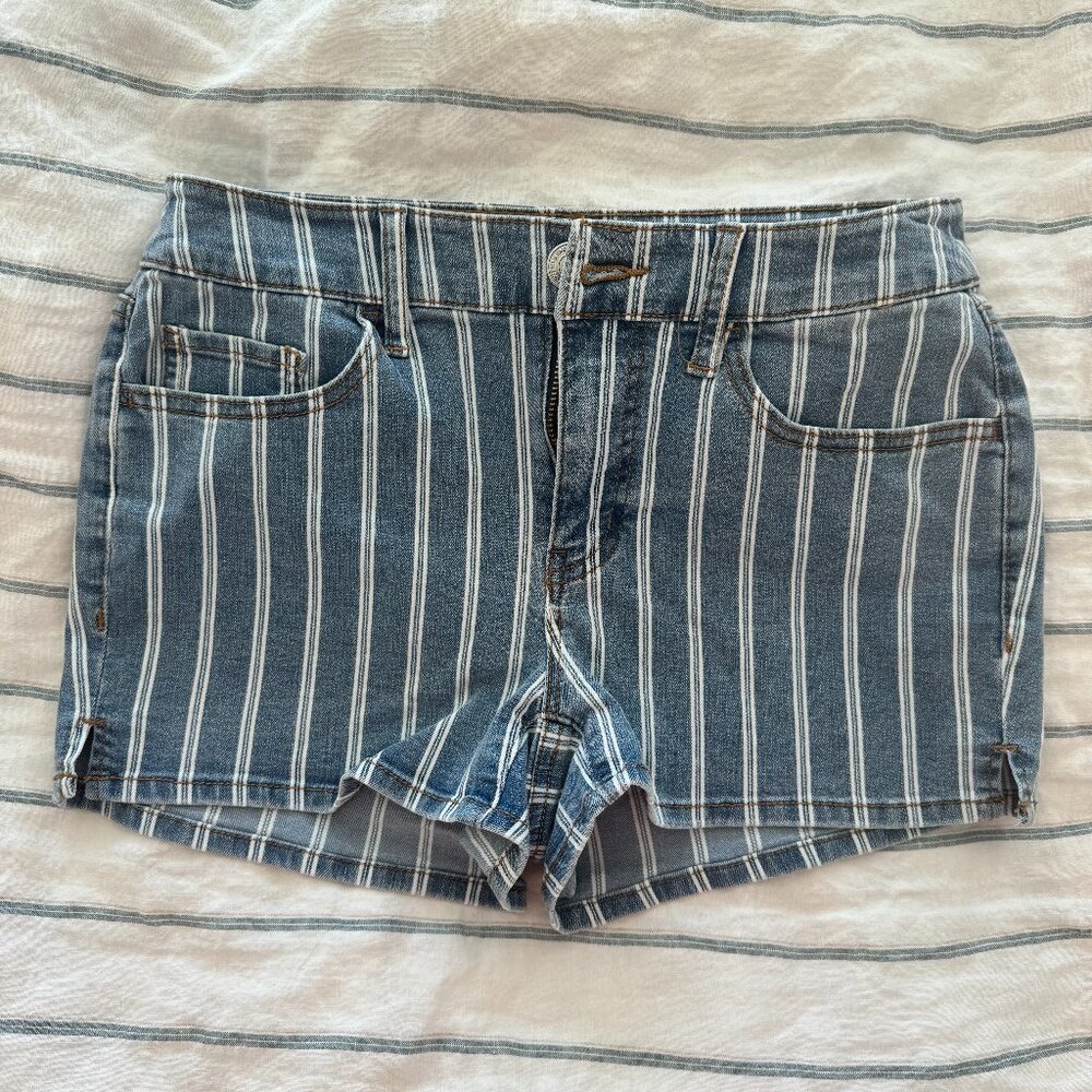 Striped Jean Shorts